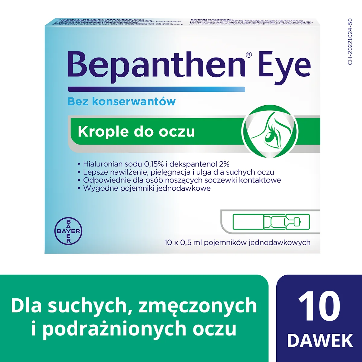 Bepanthen Eye, krople do oczu, 10x0,5 ml 