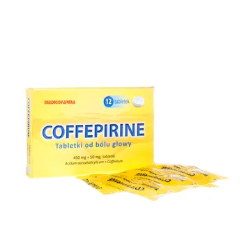 Coffepirine Tabletki na ból głowy, 450 mg + 50 mg, 12 tabletek 