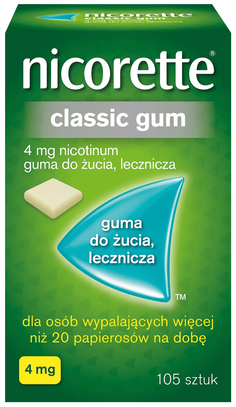 Nicorette Classic 4 mg 105 gum do żucia