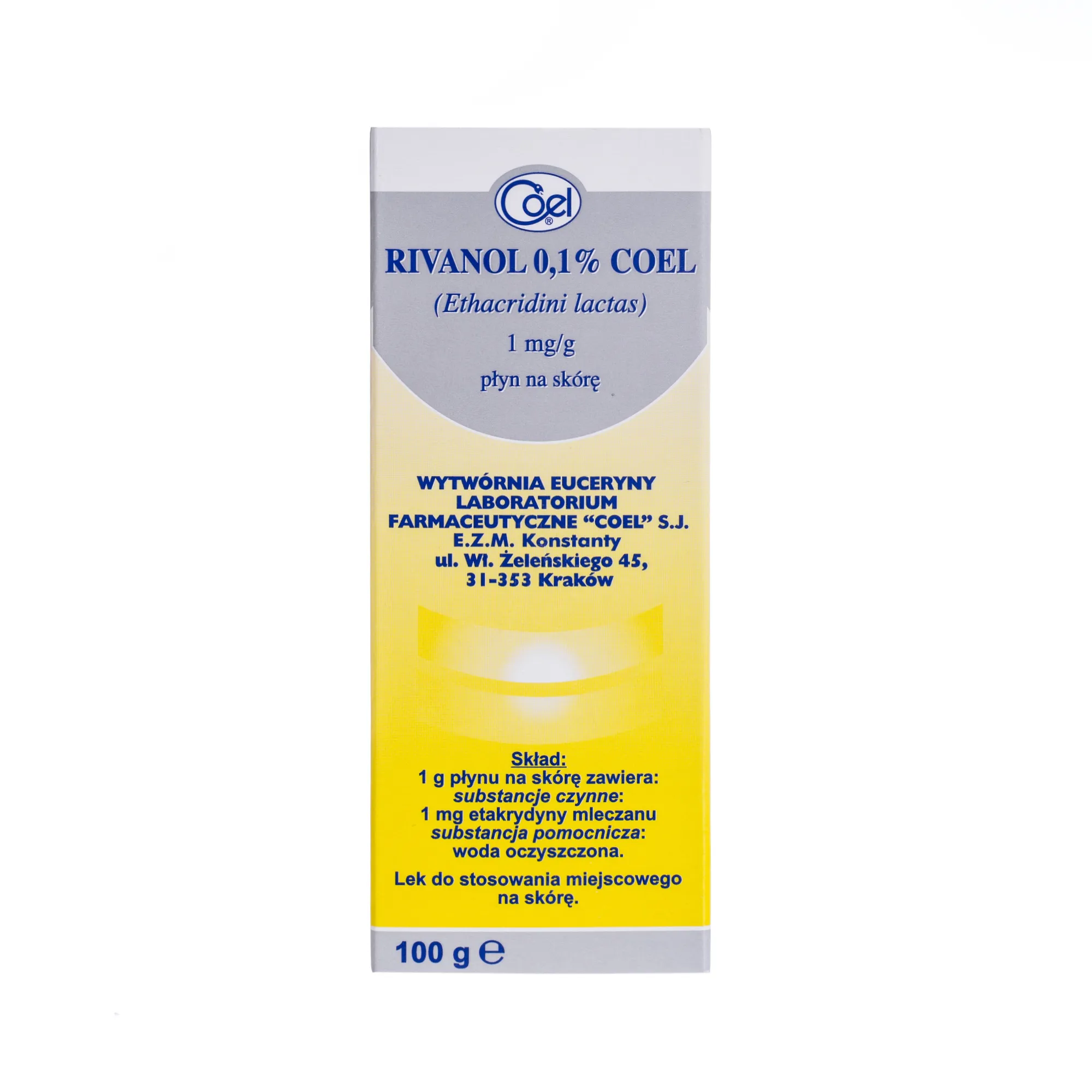 Rivanol 0,1% Coel, płyn na skórę, 100 g 