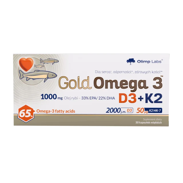 Olimp Gold Omega 3 D3+K2 suplement diety, 30 kapsułek miękkich