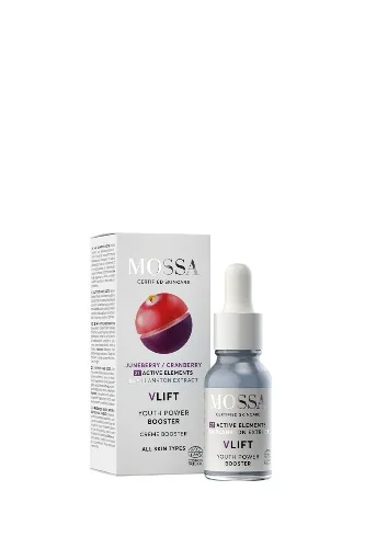 Mossa V-Lift przeciwzmarszczkowy booster z owocem czeremchy i żurawiną, 15 ml