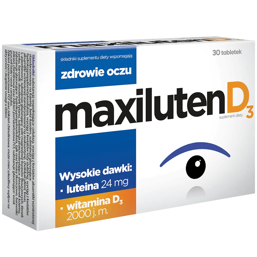 Maxiluten D3, suplement diety, 30 tabletek