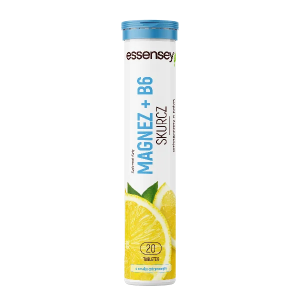 Essensey Magnez + B6 Skurcz o smaku cytrynowym, 20 tabletek musujących
