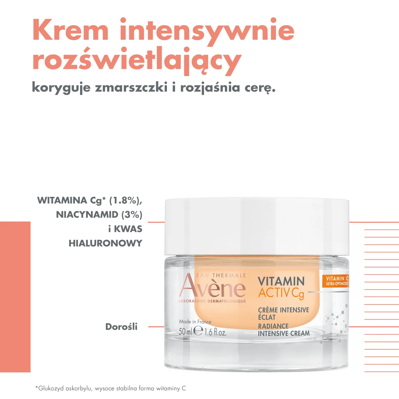 Avène Vitamin Activ Cg krem do twarzy intensywnie rozświetlający, 50 ml