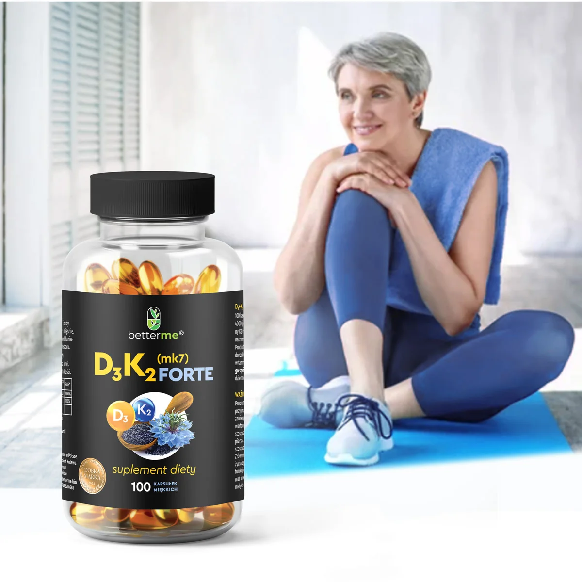 BetterMe D3+K2 MK7 Forte 100 kapsułek