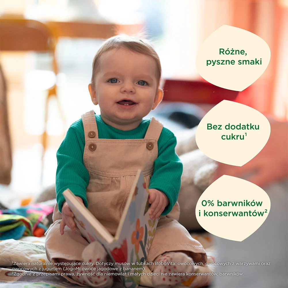 BoboVita, jabłka i truskawki z bananem po 6 miesiącu, 80 g mus jabłka i truskawki z bananem, 80 g