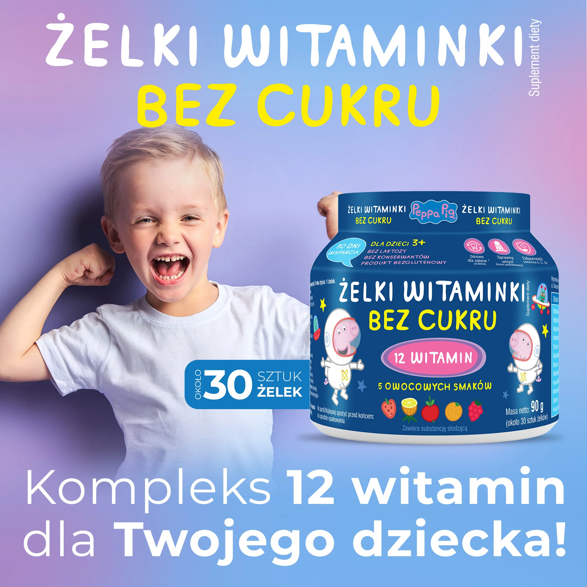 Domowa Apteczka Peppa Pig Żelki Witaminki Bez Cukru, 30 sztuk