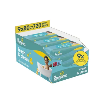 Pampers Fresh Clean chusteczki nawilżane dla dzieci, 12 x 80 sztuk