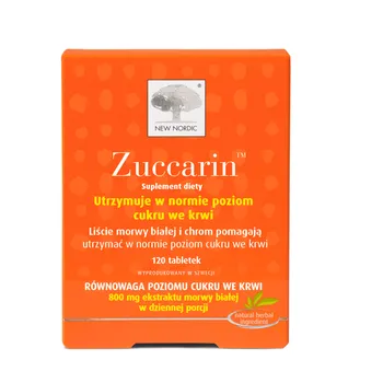 Zuccarin suplement diety, 800 mg ekstraktu morwy białej w dziennej porcji, 120 tabletek 