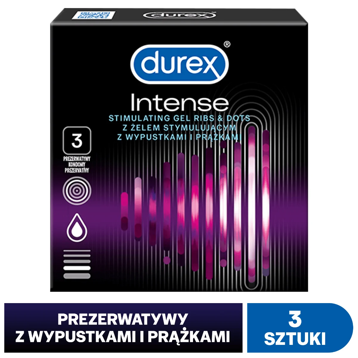 Durex Intense prezerwatywy, 3 szt.