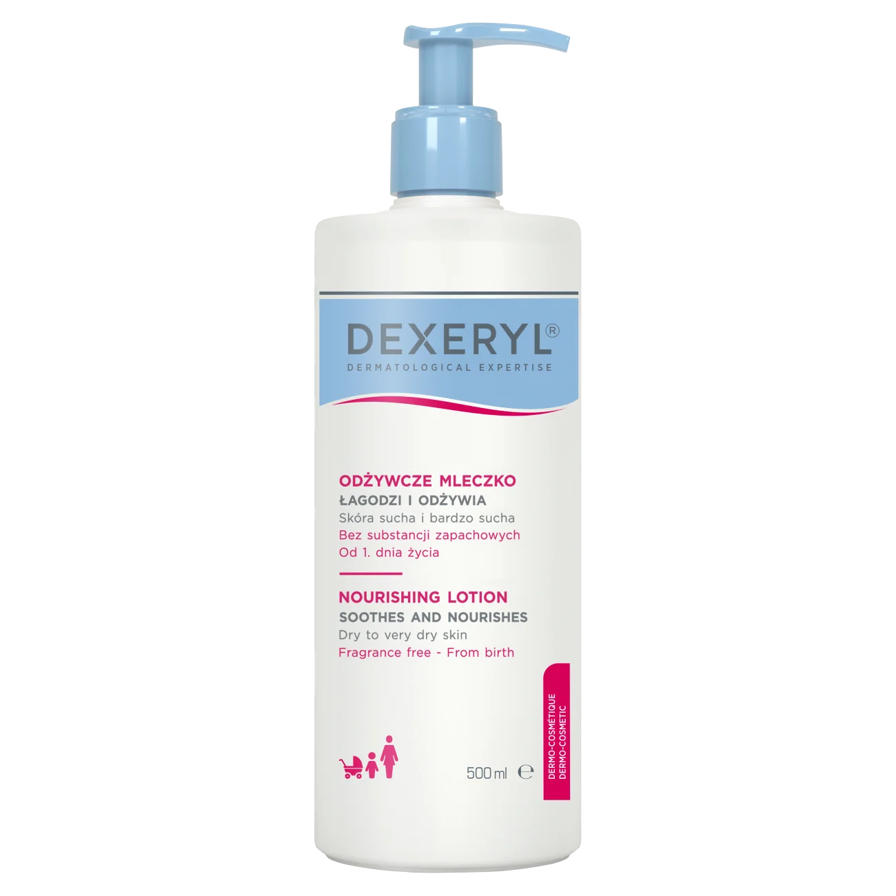 Dexeryl odżywcze mleczko do skóry suchej i wrażliwej, 500 ml