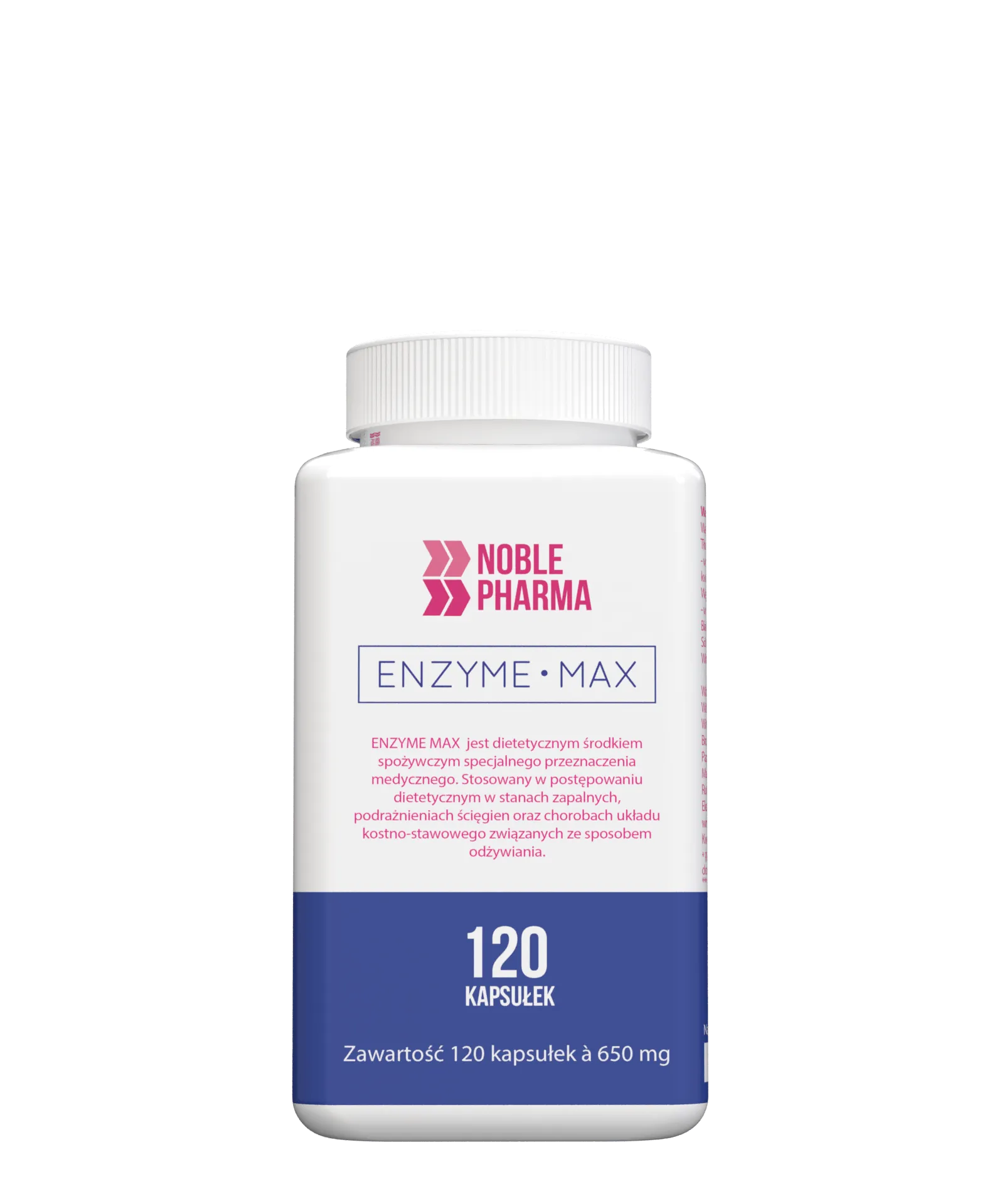 NoblePharma Enzyme Max, suplement diety, 120 kapsułek