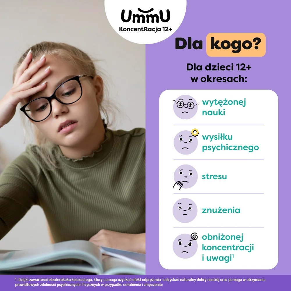 Ummu KoncentRacja 12+ 40 tabletek do rozgryzania