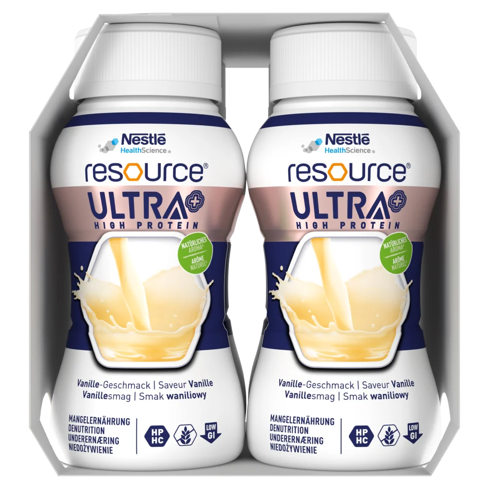 Nestlé Resource Ultra+ żywność specjalnego przeznaczenia smak waniliowy, 4 x 125 ml