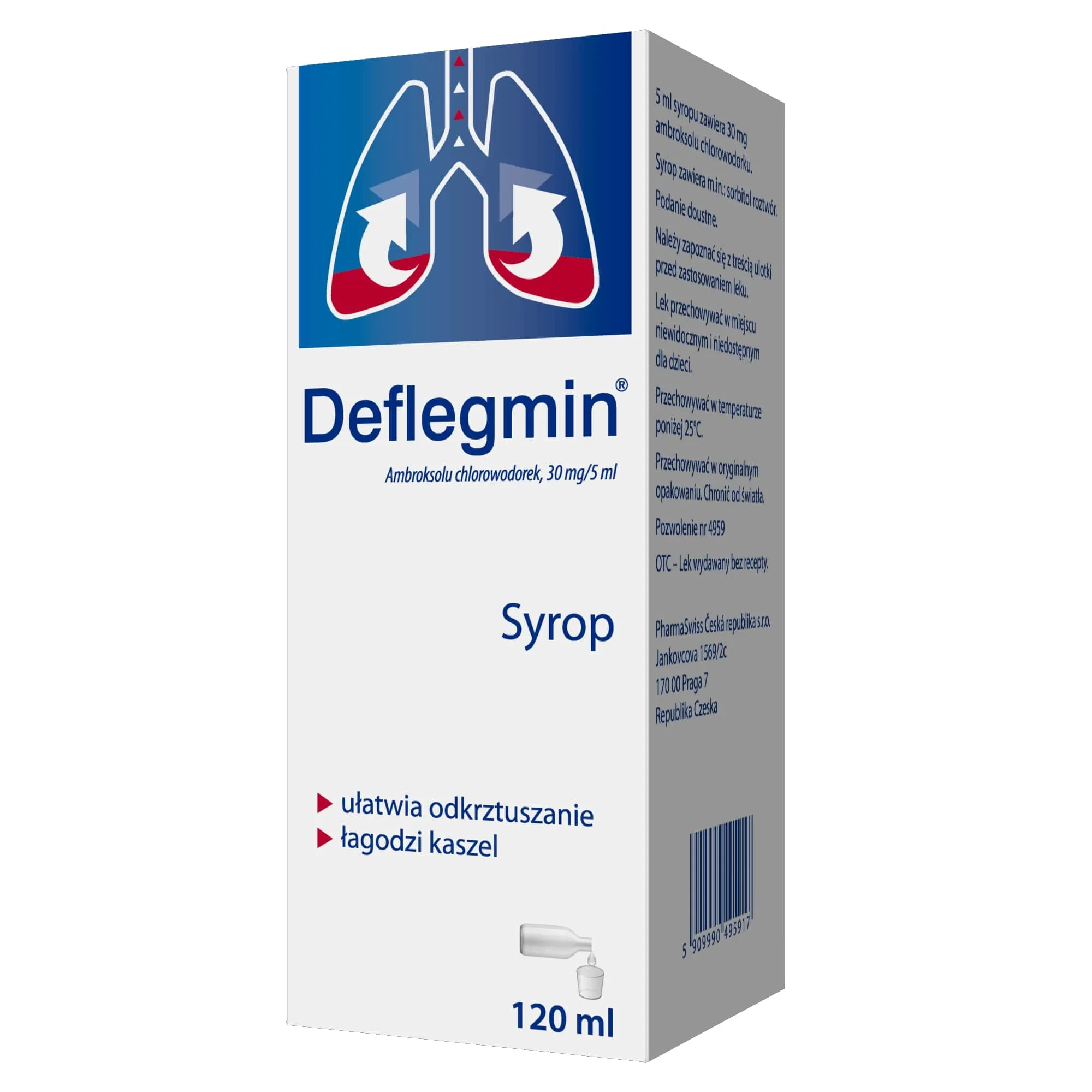 Deflegmin, 30mg/5ml, 120 ml, syrop