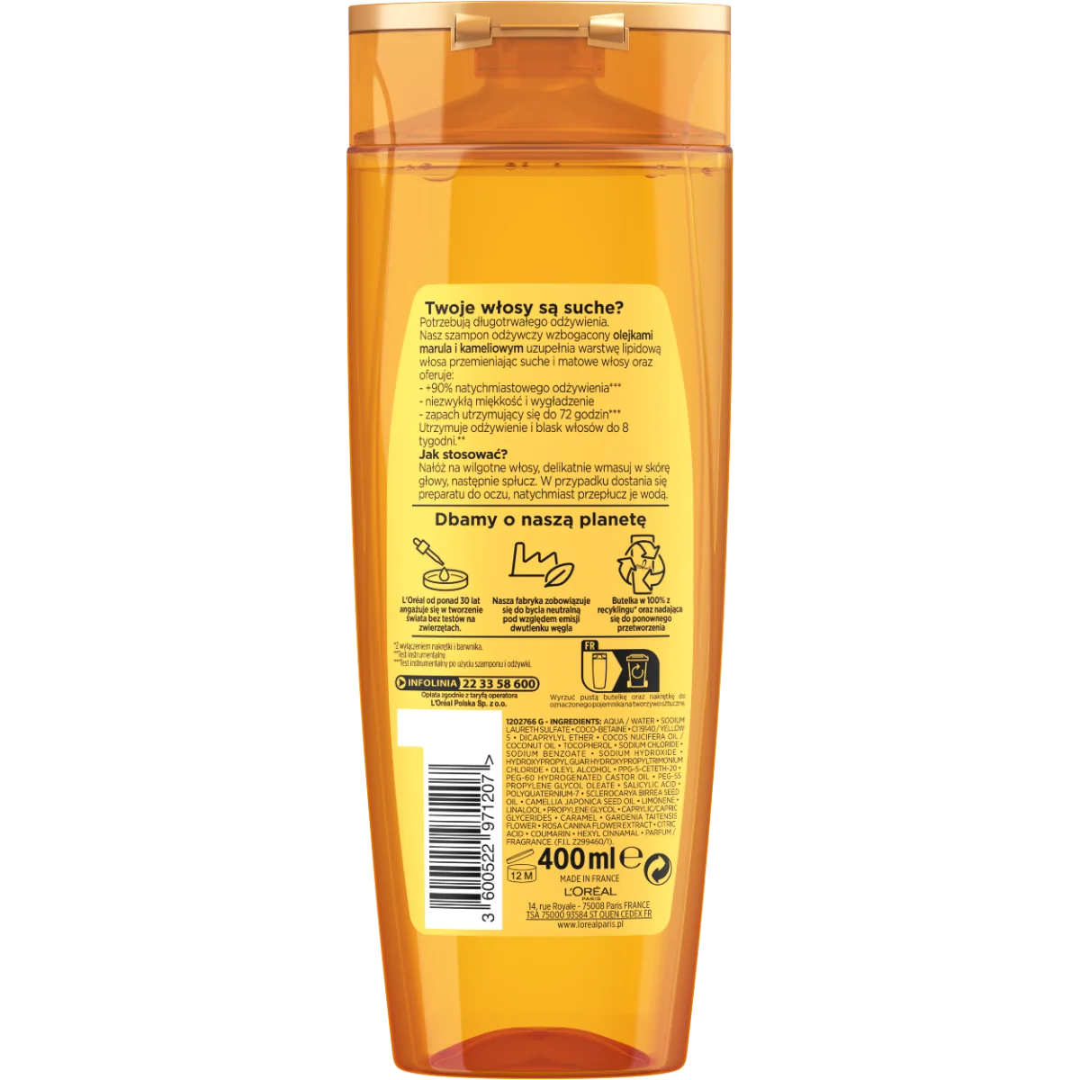 L`Oreal Paris Elseve Magiczna moc olejków szampon odżywczy do włosów, 400 ml
