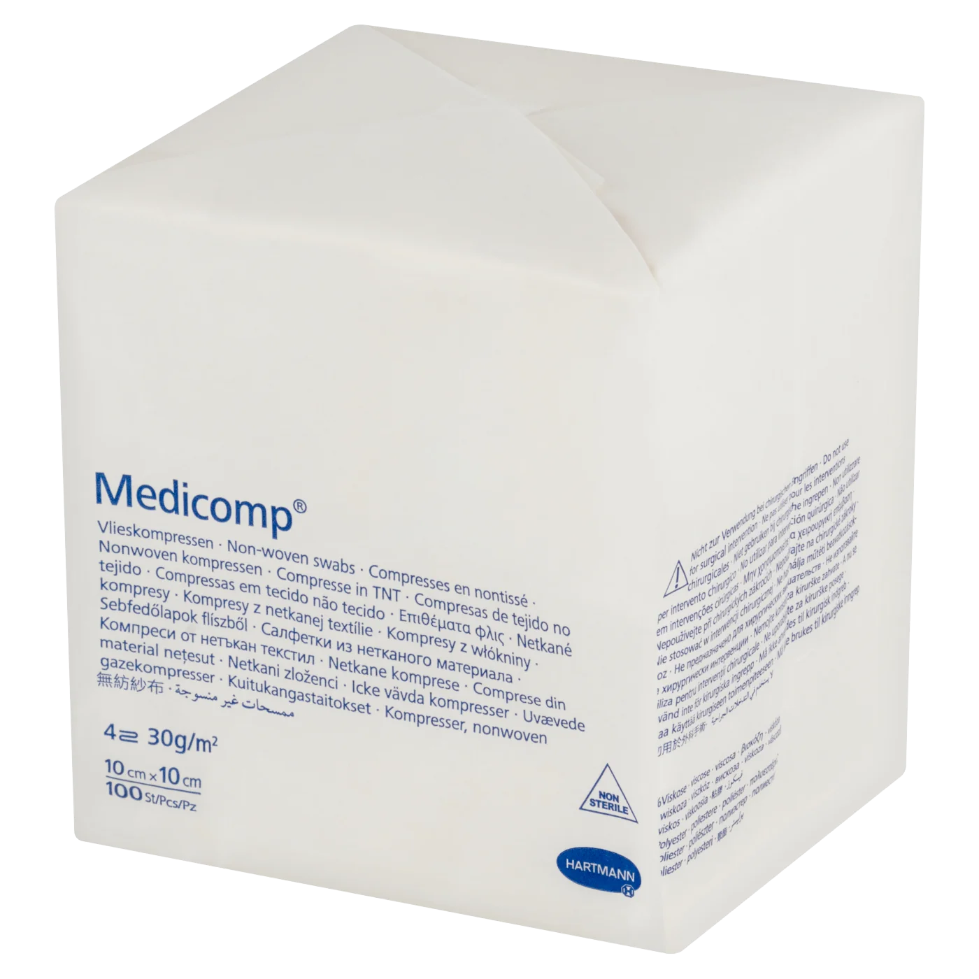 Medicomp Kompresy niejałowe 10x10 cm, 100 sztuk