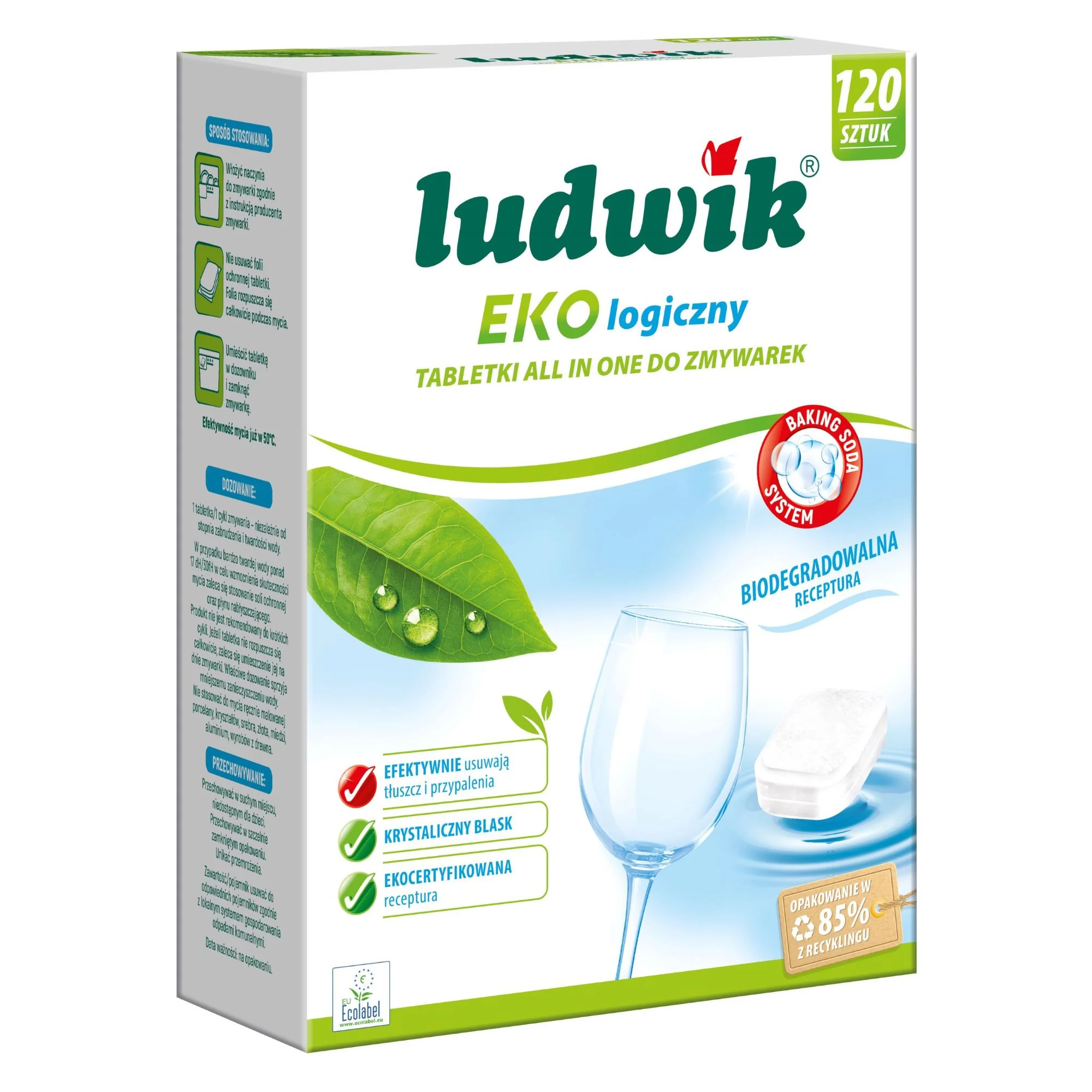 Ludwik EKOlogiczny tabletki all in one do zmywarek, 120 sztuk