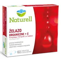 Naturell Żelazo Organiczne + C, suplement diety, 60 tabletek do ssania