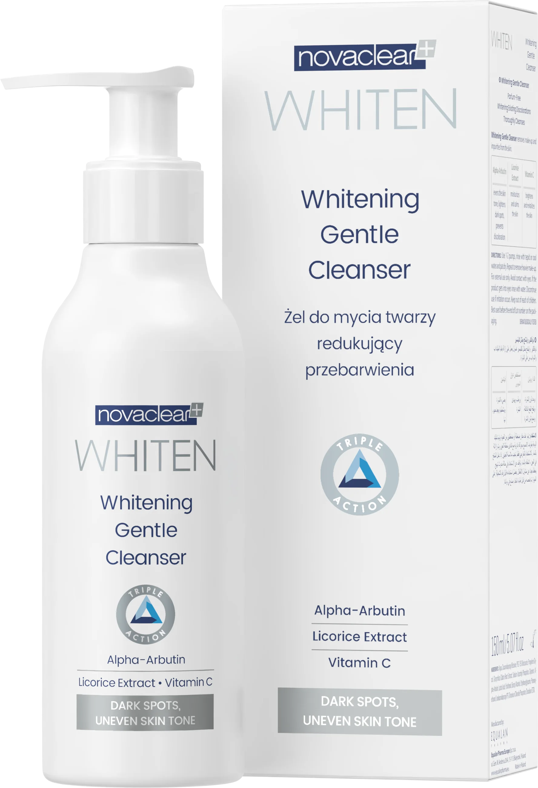 Equalan Novaclear Whiten Whitening Gentle Cleanser żel wybielający do mycia twarzy, 150 ml