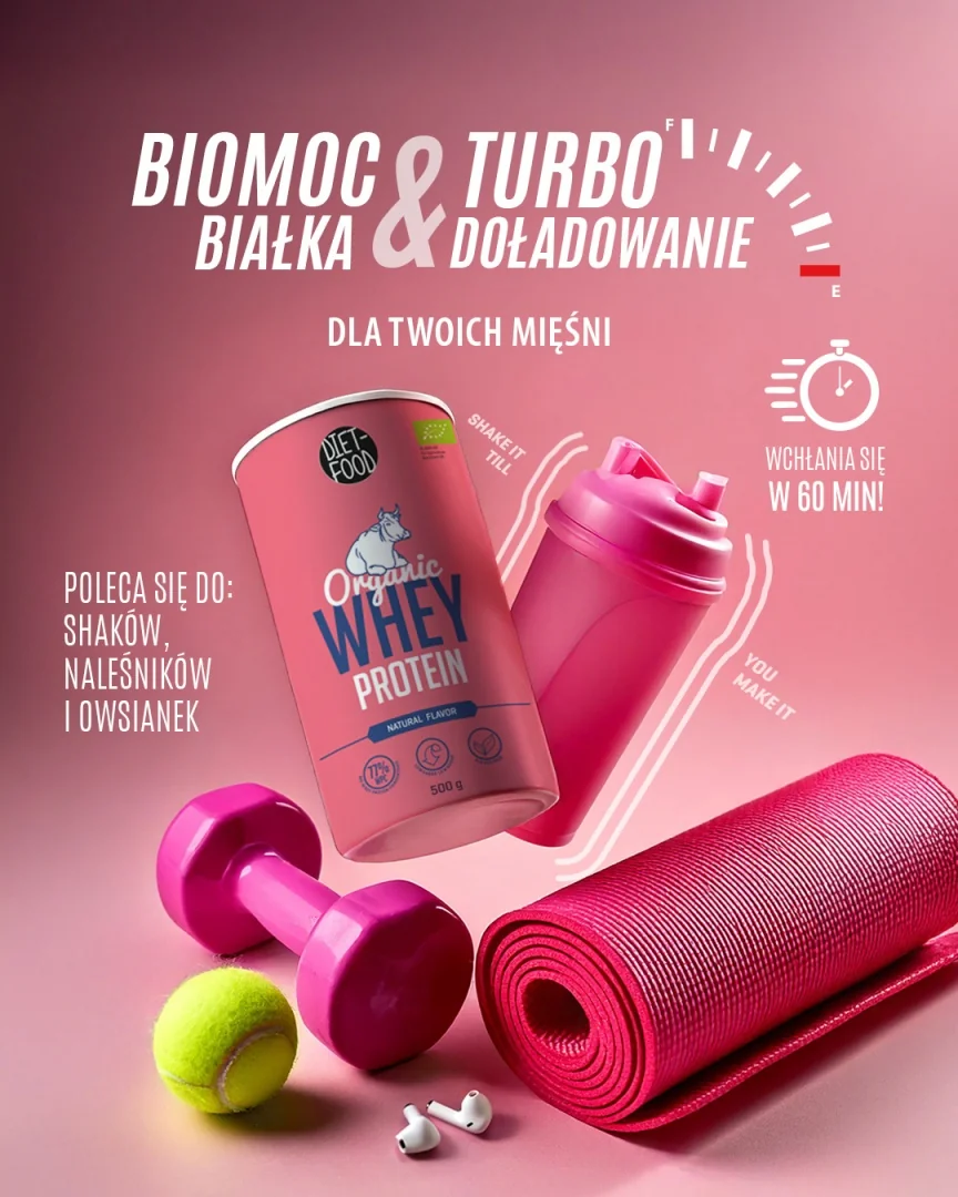 DIET-FOOD Białko z serwatki BIO koncentrat WPC, 500 g