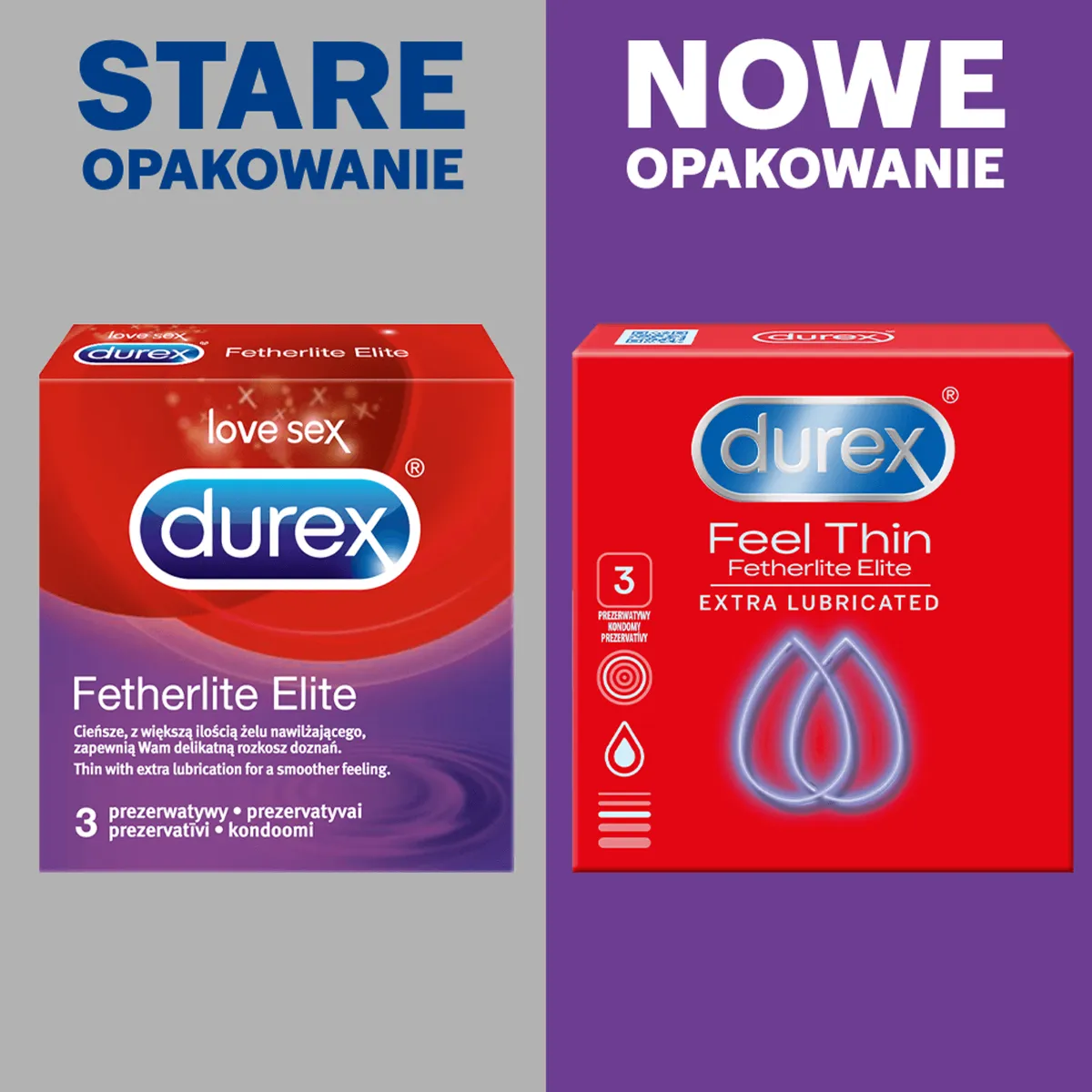Durex Feel Thin Fetherlite Elite, ultracienkie prezerwatywy, 3 szt. 