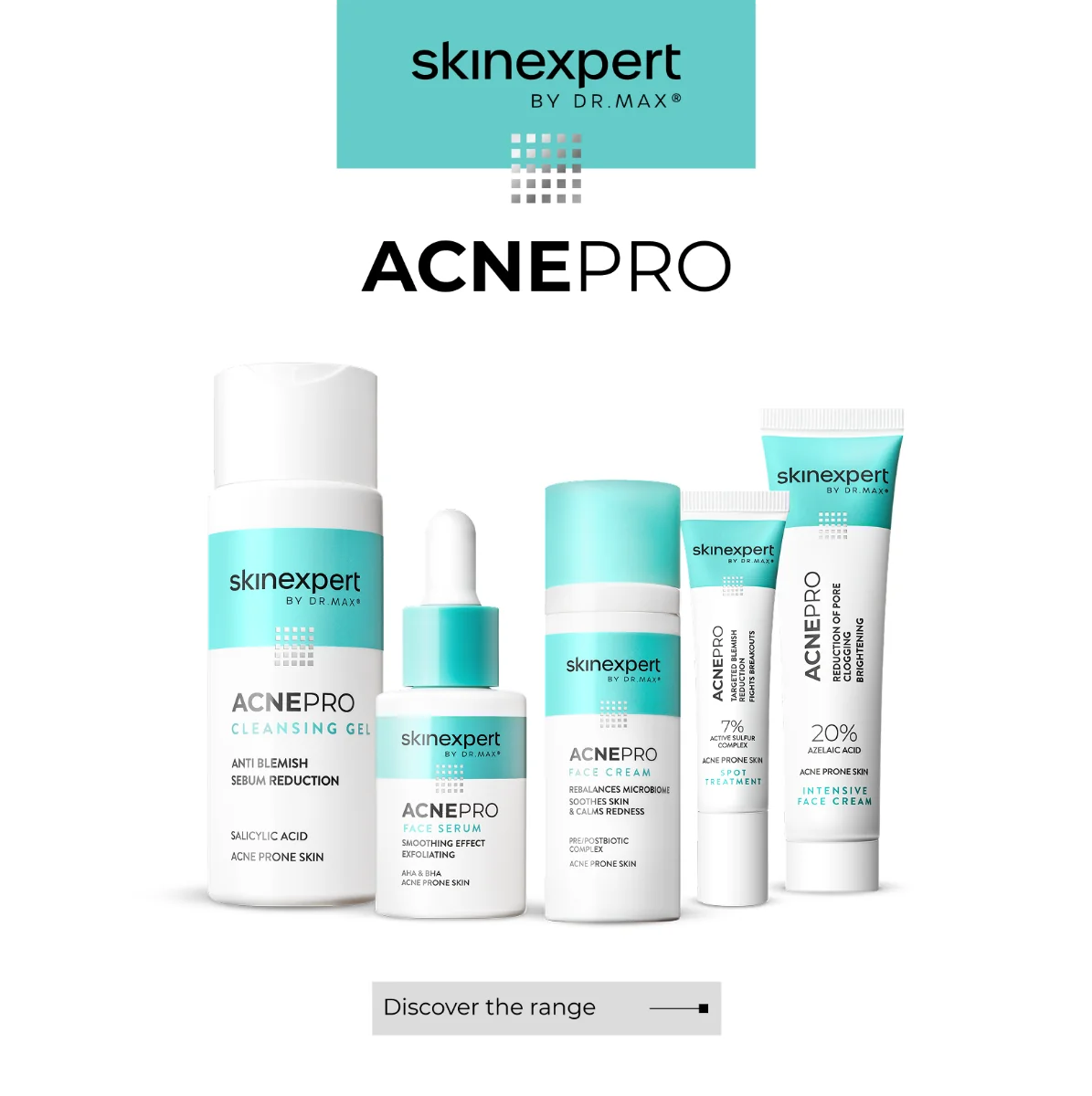 Skinexpert by Dr. Max® AcnePro Face Serum Serum do twarzy przeciw niedoskonałościom, 28 ml