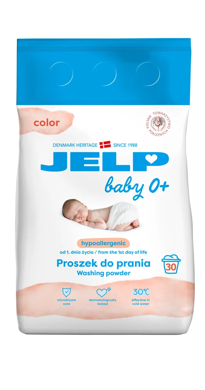 Jelp Baby 0+ hipoalergiczny proszek do prania kolorów, 2,25 kg