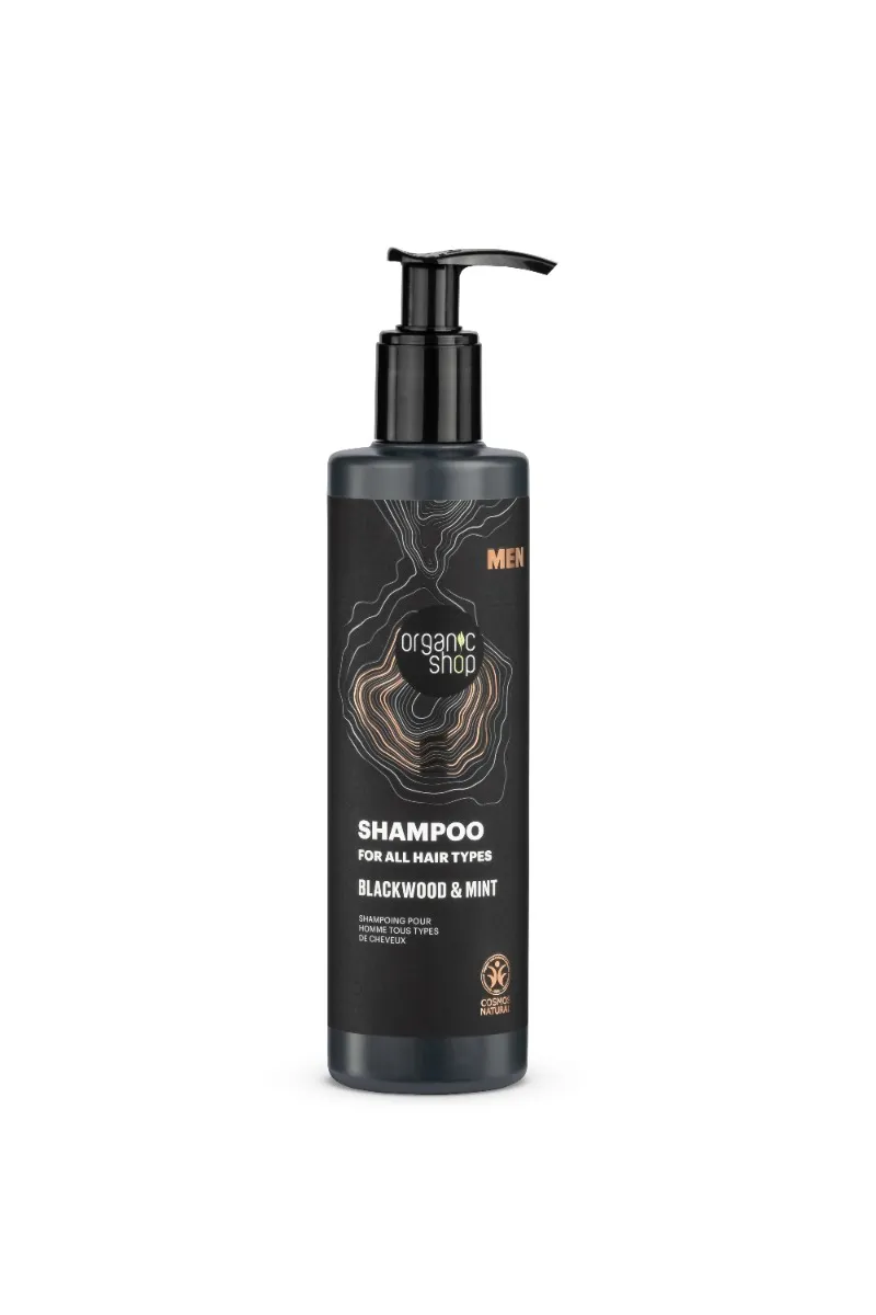 Organic Shop MEN Shampoo Blackwood & Mint Szampon do wszystkich rodzajów włosów dla mężczyzn, 280 ml