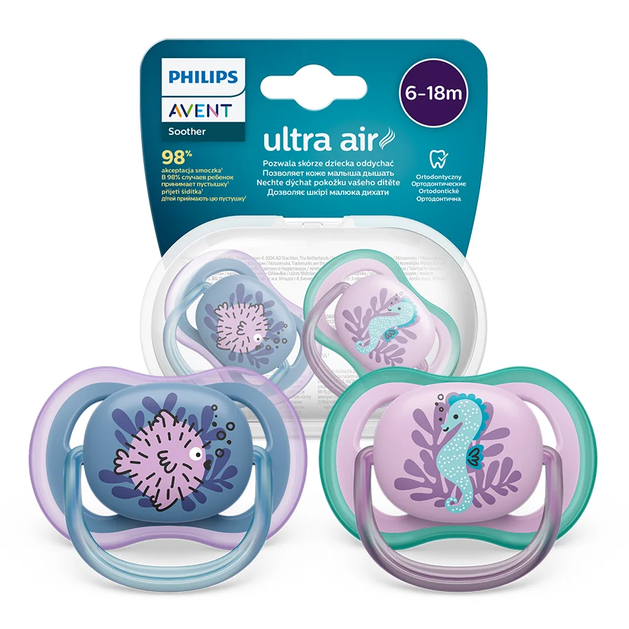 Philips Avent Ultra Air SCF085/61 smoczek uspokajający 6-18m, 2szt.