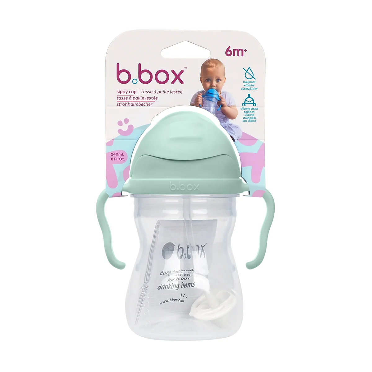 B.Box, bidon ze słomką, gelato pistachio, 240 ml