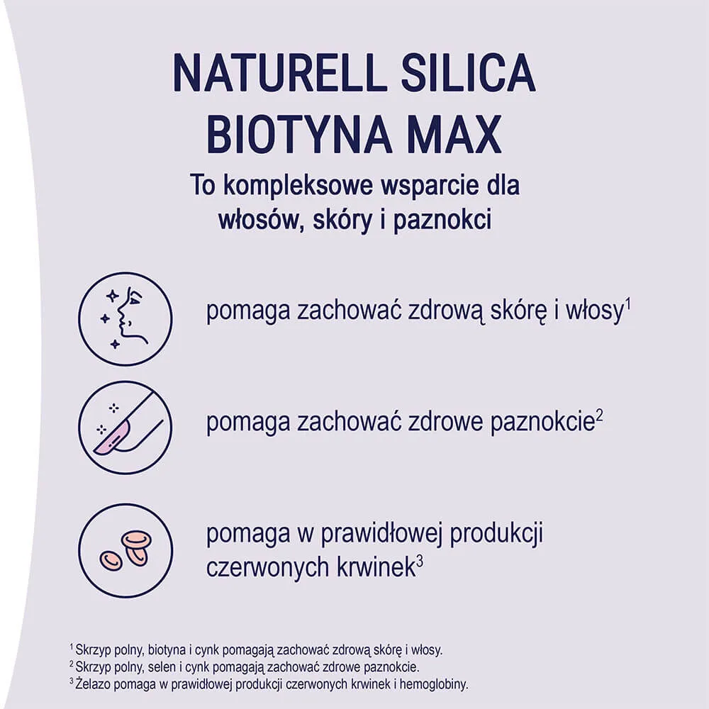 Naturell Silica Biotyna Max, suplement diety, 60 tabletek 