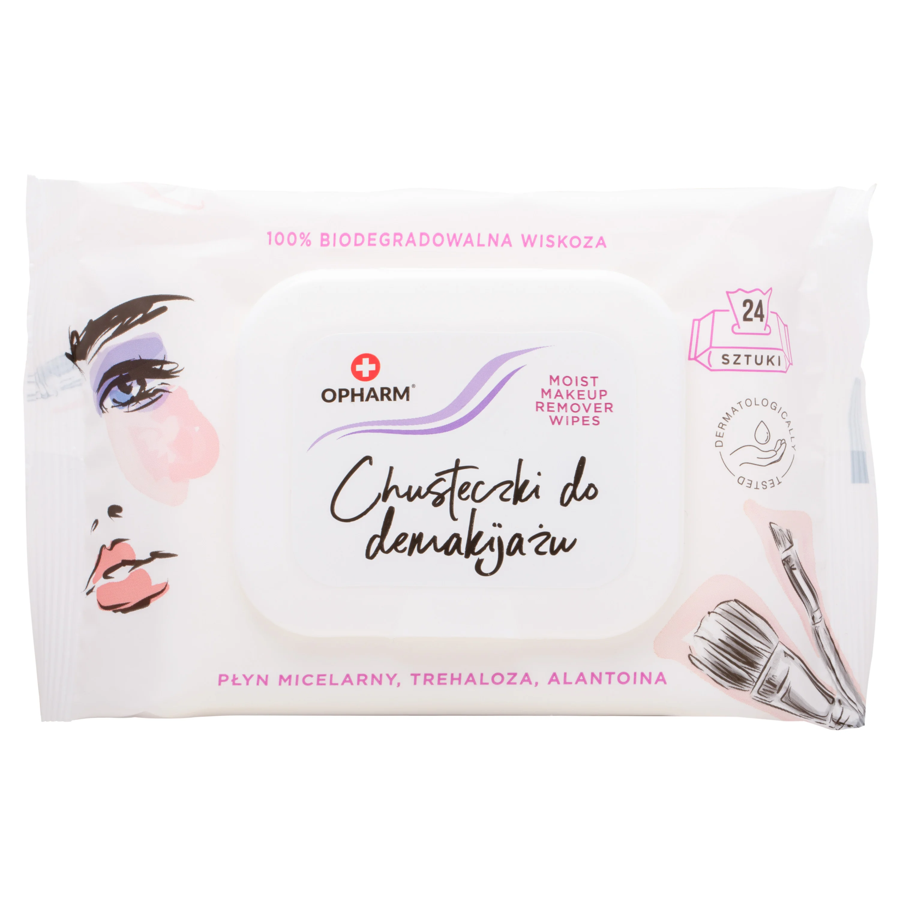 Opharm Make Up Off Wipes chusteczki nawilżane do demakijażu, 24 szt.