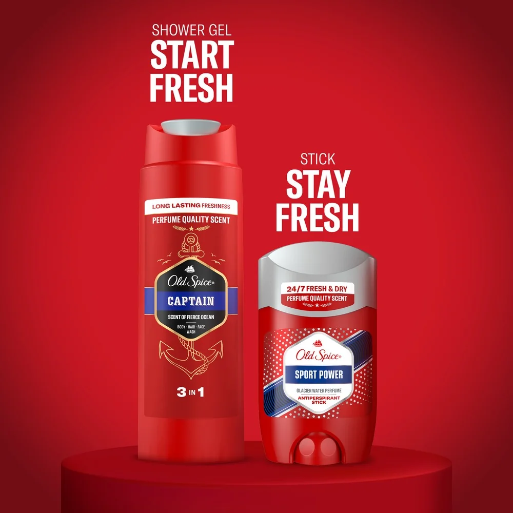 Old Spice Sport Power Zestaw Podarunkowy antyperspirant w sztyfcie, 50 ml + żel pod prysznic, 250 ml