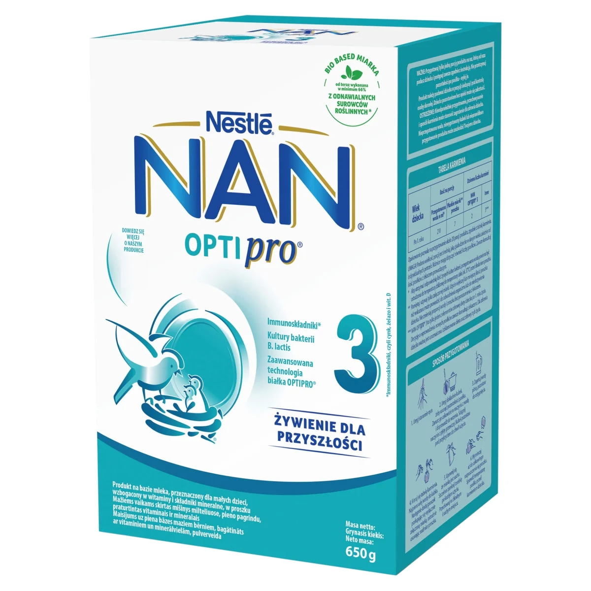 Nestle NAN Optipro 3 mleko modyfikowane dla dzieci po 1. roku życia, 650 g