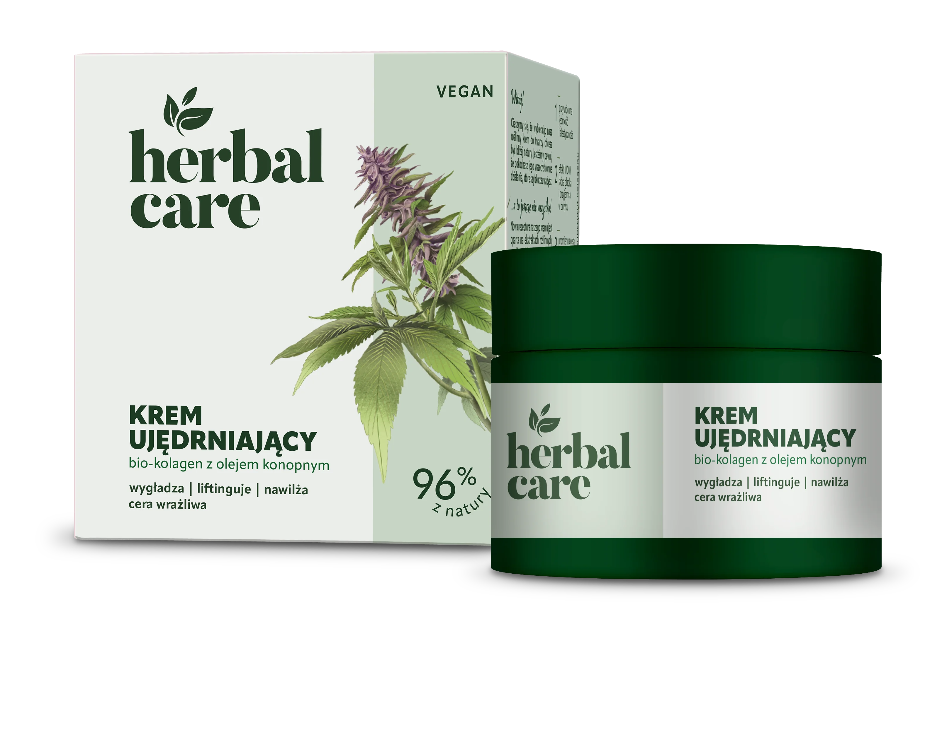 Herbal Care Krem ujędrniający bio-kolagen z olejem konopnym, 50 ml