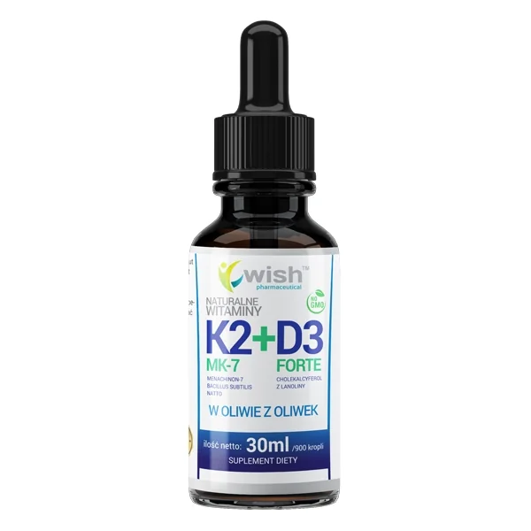 Wish K2 + D3 Forte krople, 30 ml