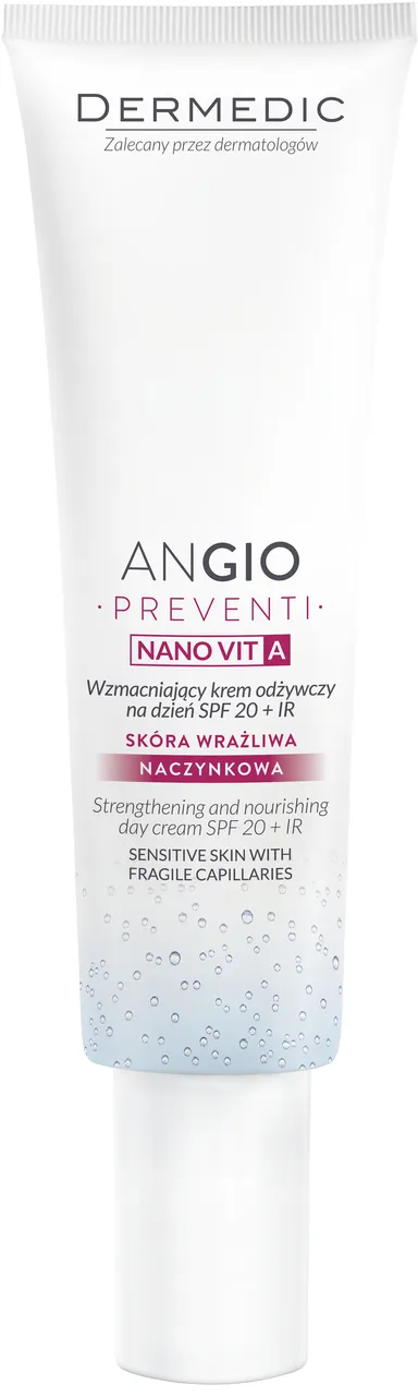 Dermedic Angio Preventi Nano Vit A, krem wzmacniający, odżywczy na dzień SPF20 + IR, 40 g