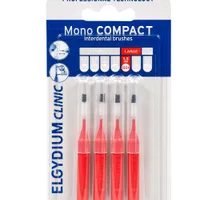 Elgydium Clinic Mono Compact 4, szczoteczki międzyzębowe, czerwone, 4 sztuki