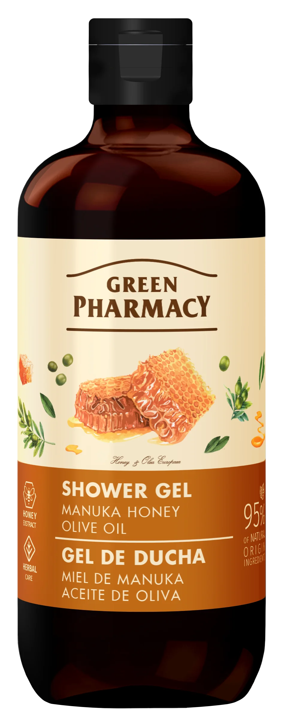 Green Pharmacy żel pod prysznic, Oliwka i Miód manuka, 500 ml