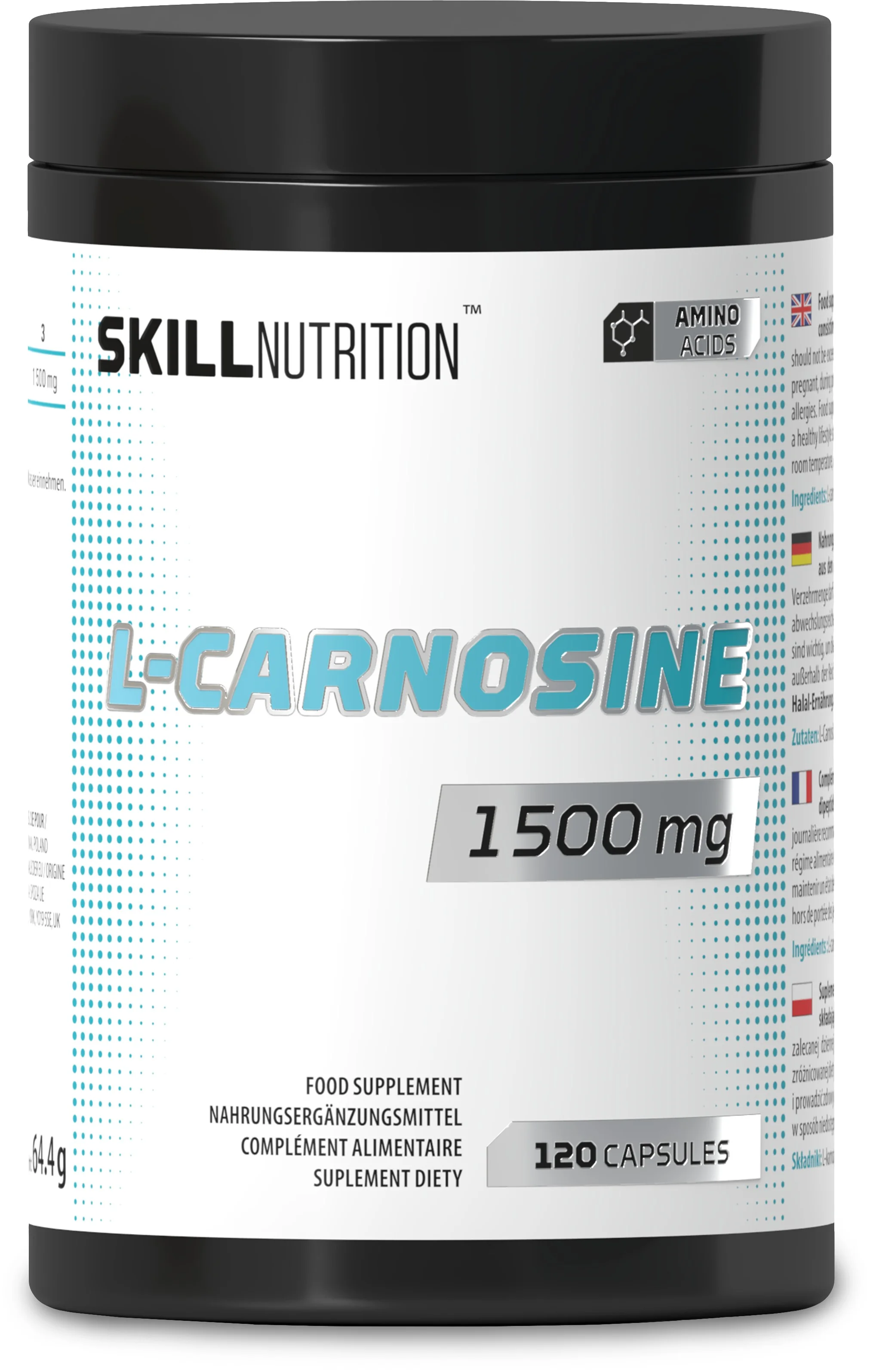 Skill L-Karnozyna 1500 mg 120 kapsułek wegańskich