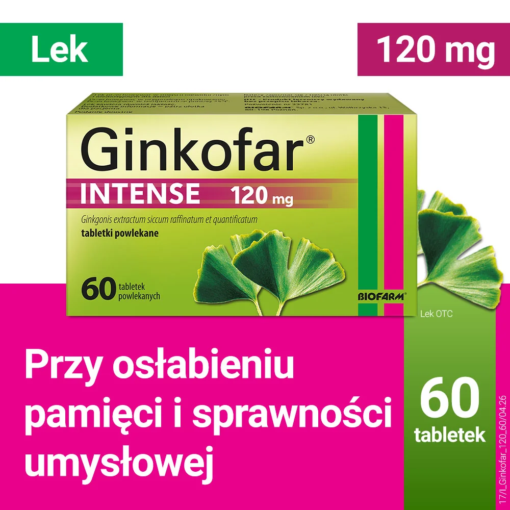 Ginkofar Intense 120 mg, 60 tabletek powlekanych