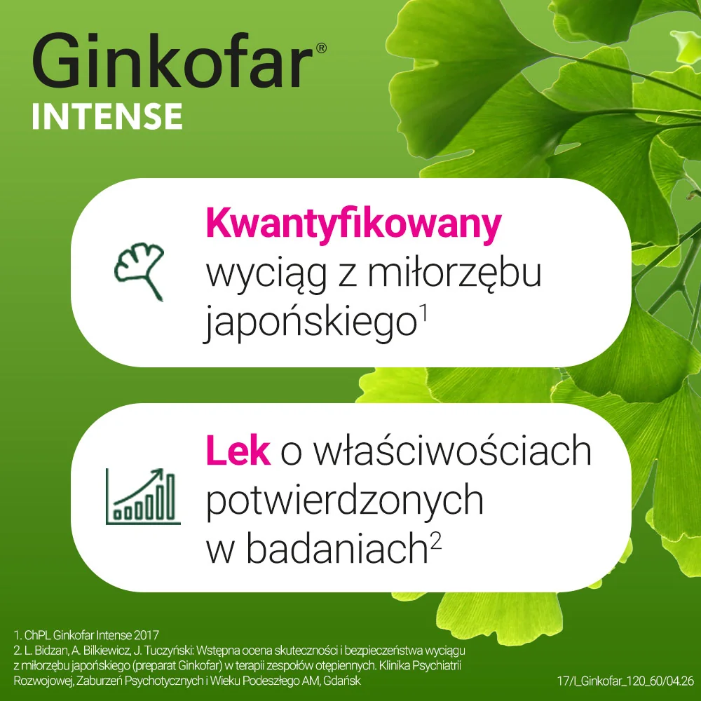 Ginkofar Intense 120 mg, 60 tabletek powlekanych
