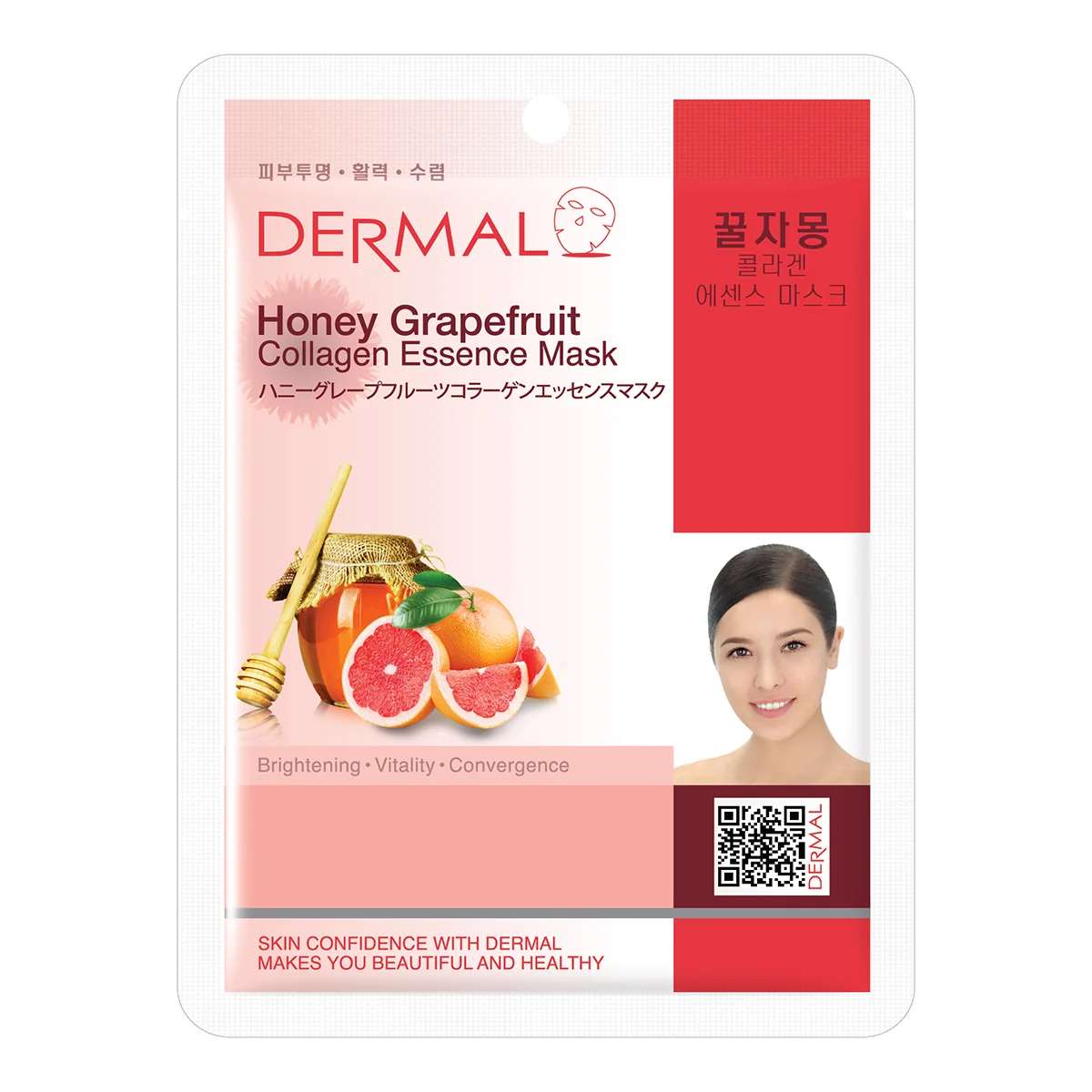 DERMAL Honey & Grapefruit Collagen Essence Mask maska w płachcie, 23 g