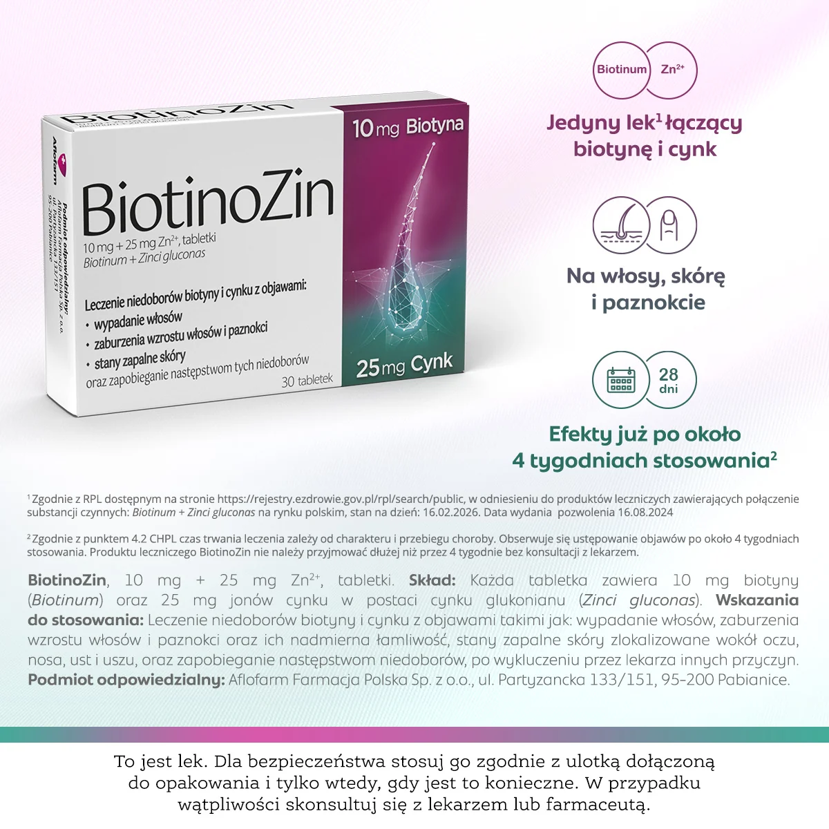 BiotinoZin 10 mg + 25 mg 30 tabletek