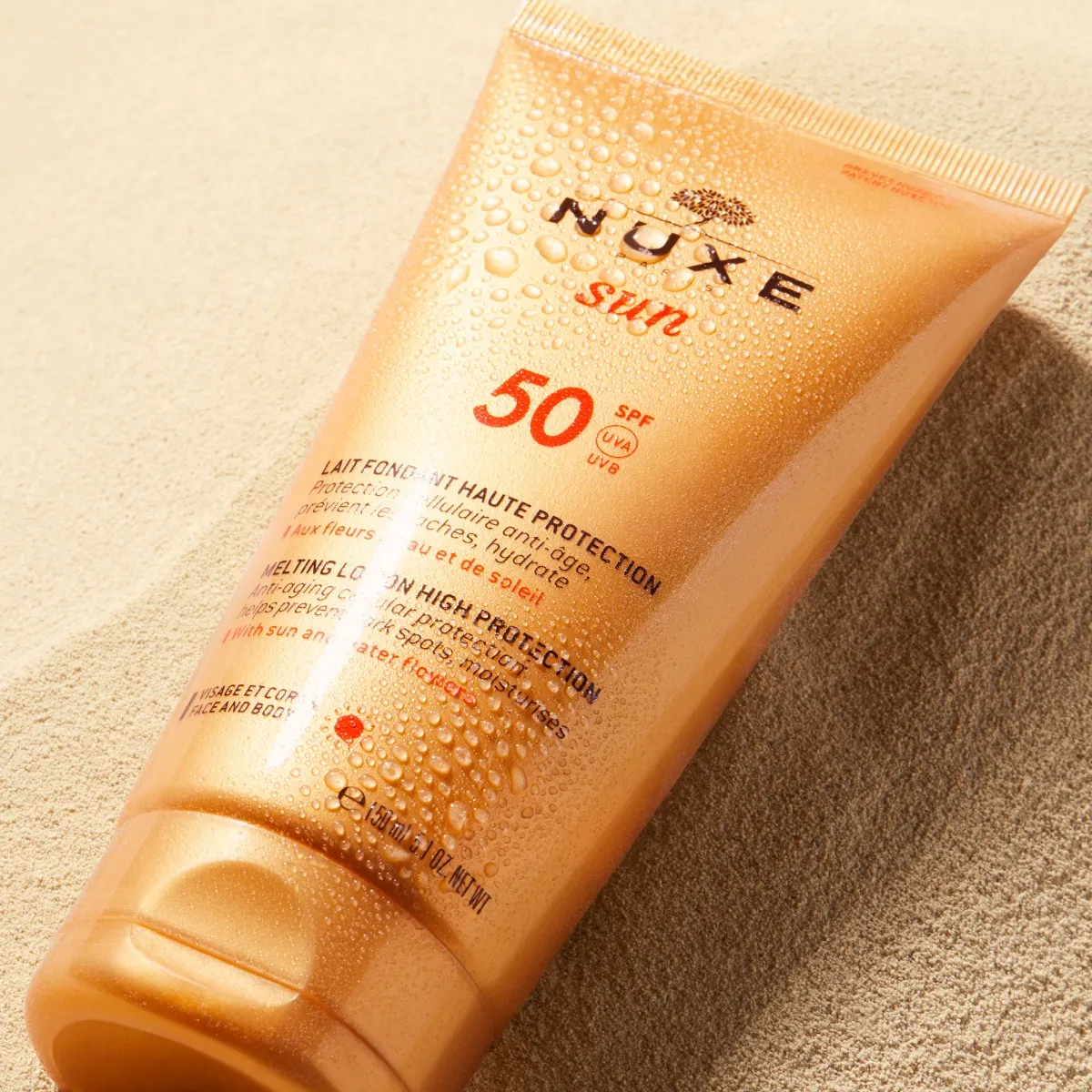 Nuxe Sun, Mleczko do opalania twarzy i ciała SPF50, 150 ml 