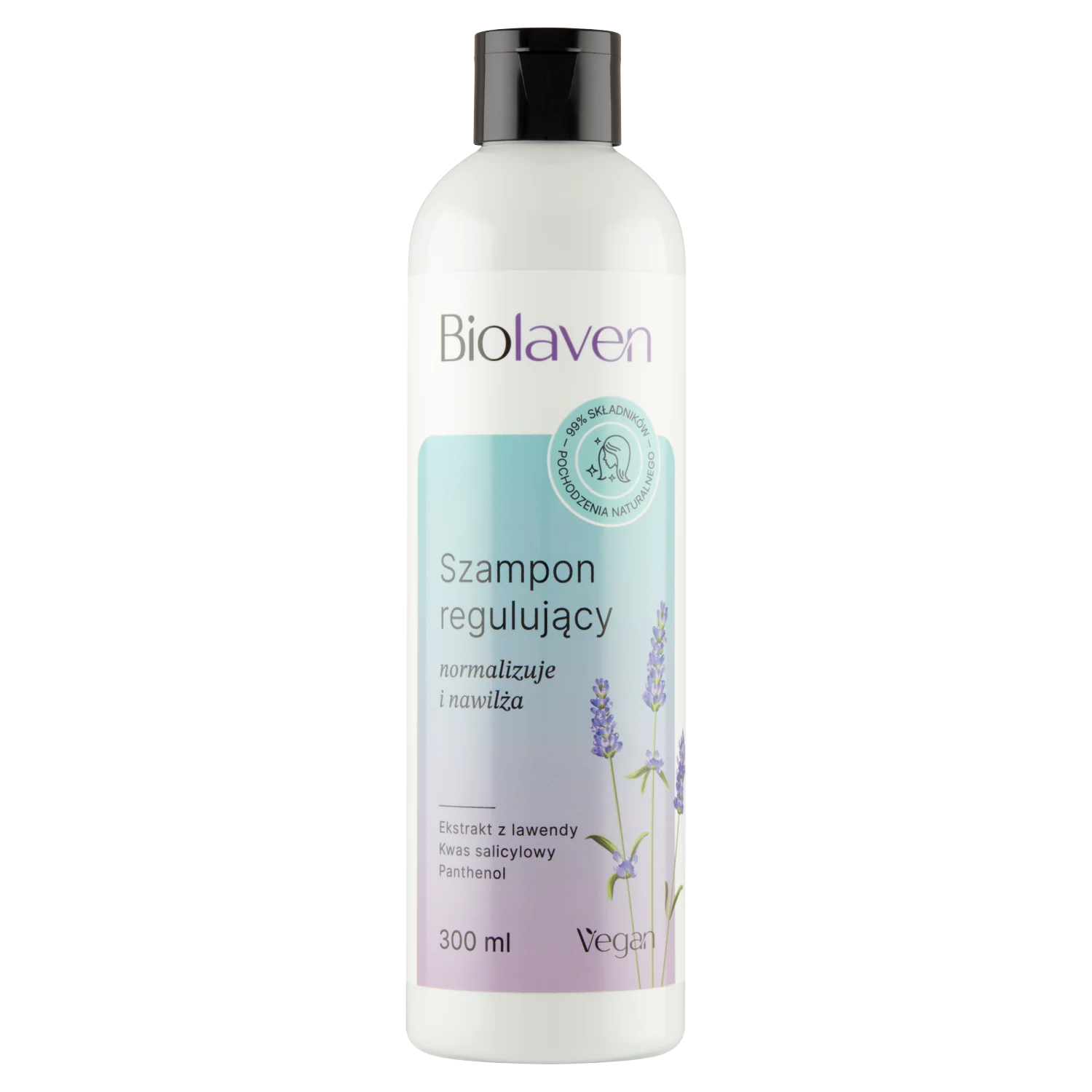 Biolaven organic szampon regulujący Olej z pestek winogron & Olejek lawendowy, 300 ml