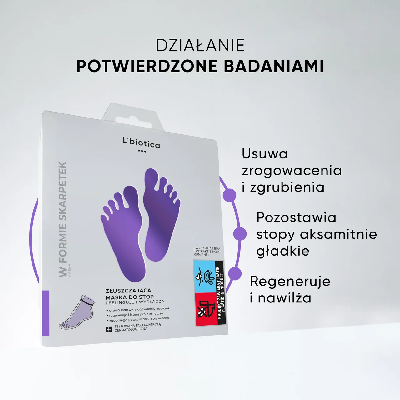 L'biotica złuszczająca maska do stóp w postaci nasączonych skarpetek, 40 ml