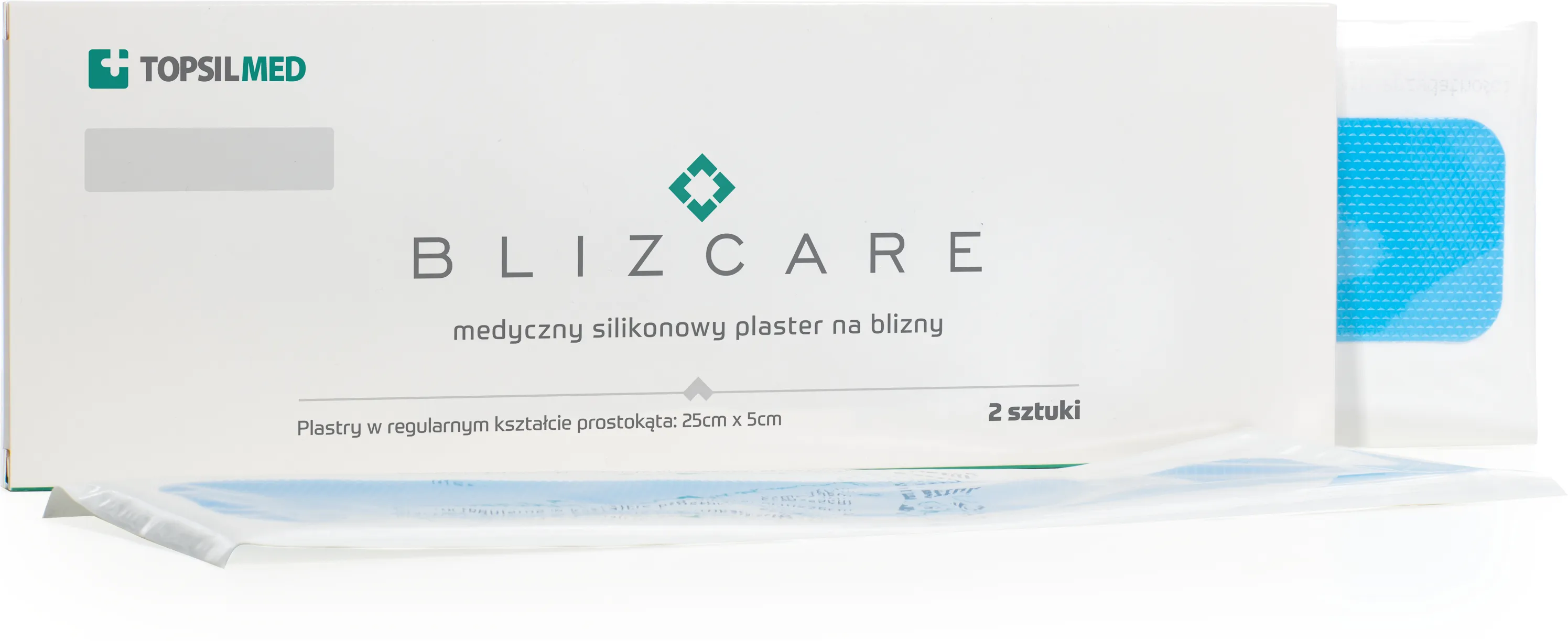 Blizcare medyczne plastry silikonowe 25cm x 5cm, 5 sztuk